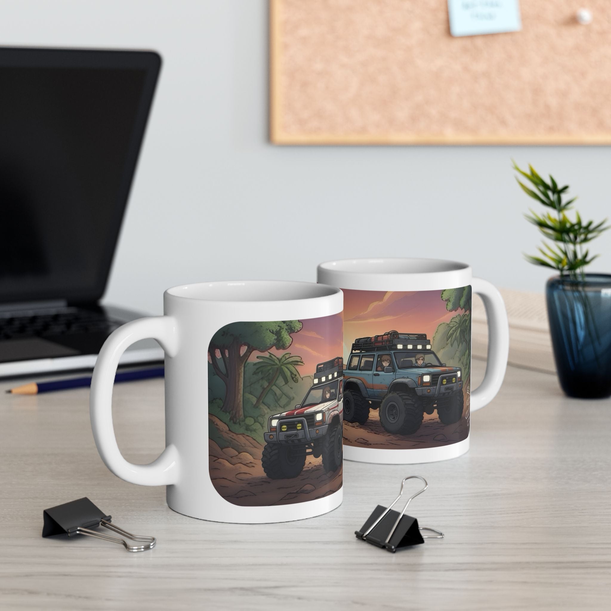 Adventure 4x4 Trucks #49, Gals, Guys, Mud, & Beefy Rides White Ceramic Mug — Find Your Path To The Essentials Cup (11oz & 15oz)