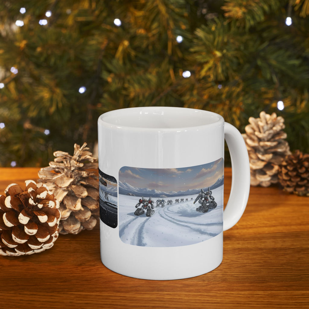 Mech Anime Racing Adventure White Ceramic Mug — Find Your Path To The Essentials Cup (11oz & 15oz)