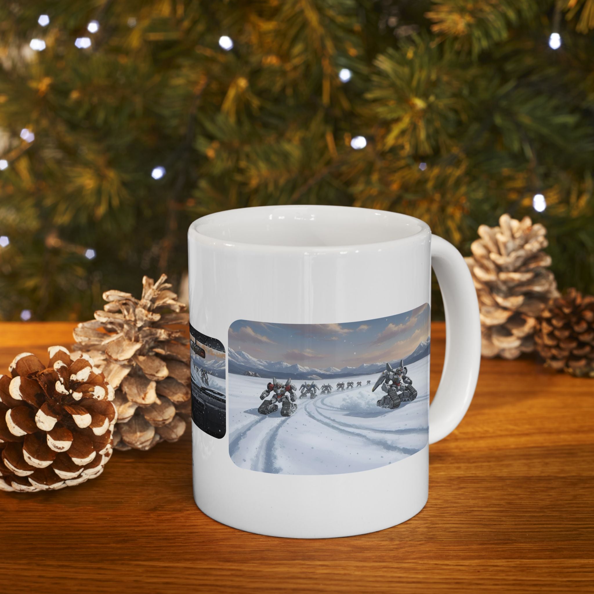 Mech Anime Racing Adventure White Ceramic Mug — Find Your Path To The Essentials Cup (11oz & 15oz)