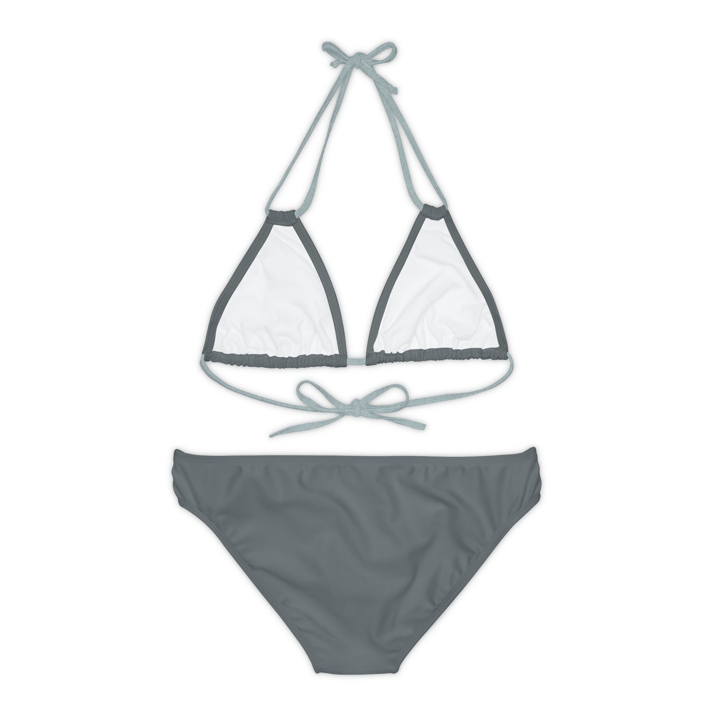 Dark Grey Strappy Bikini Set (AOP)