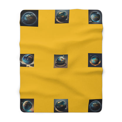 Matiby MEK Yellow Sherpa Fleece Blanket