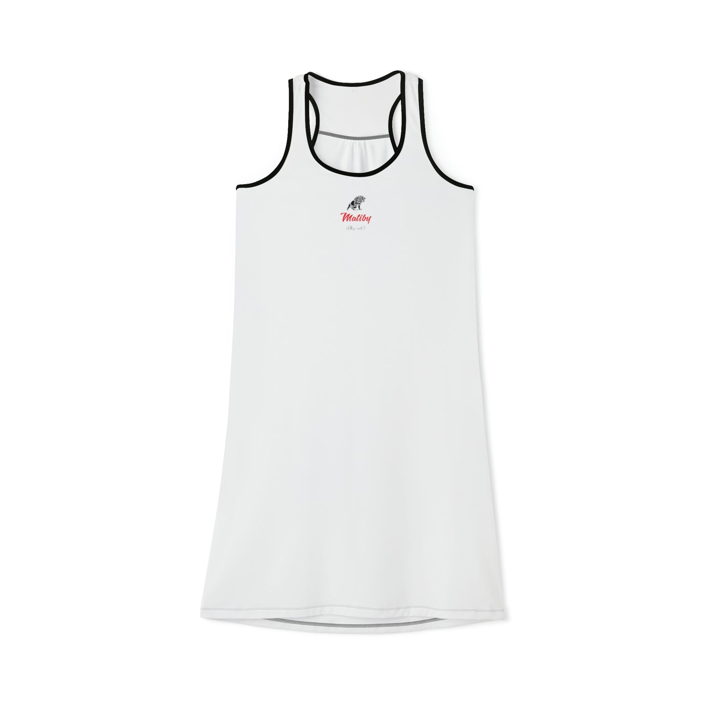 Women's White Racerback Dress (AOP)