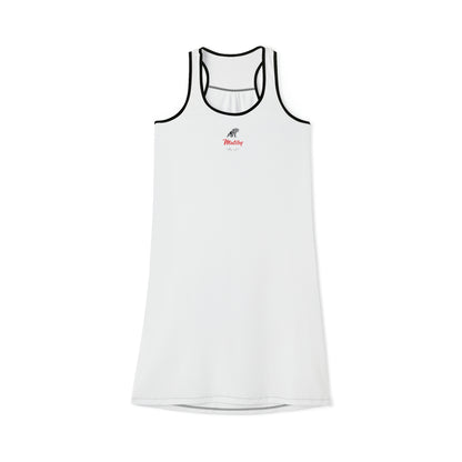 Women's White Racerback Dress (AOP)