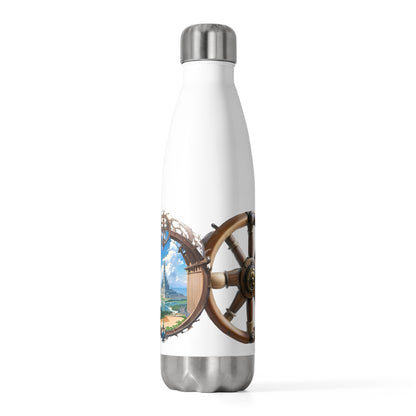 Nautical Helm 20oz Insulated Bottle, White