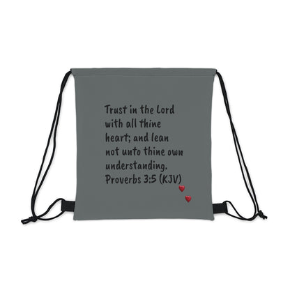 Bible Speaks Outdoor Drawstring Bag Dark Grey