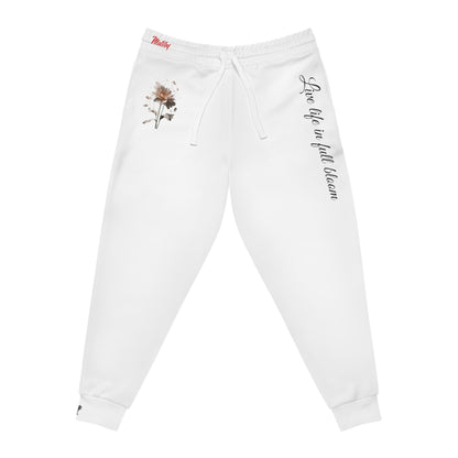 Matiby Flower Bloom White Athletic Joggers (AOP)