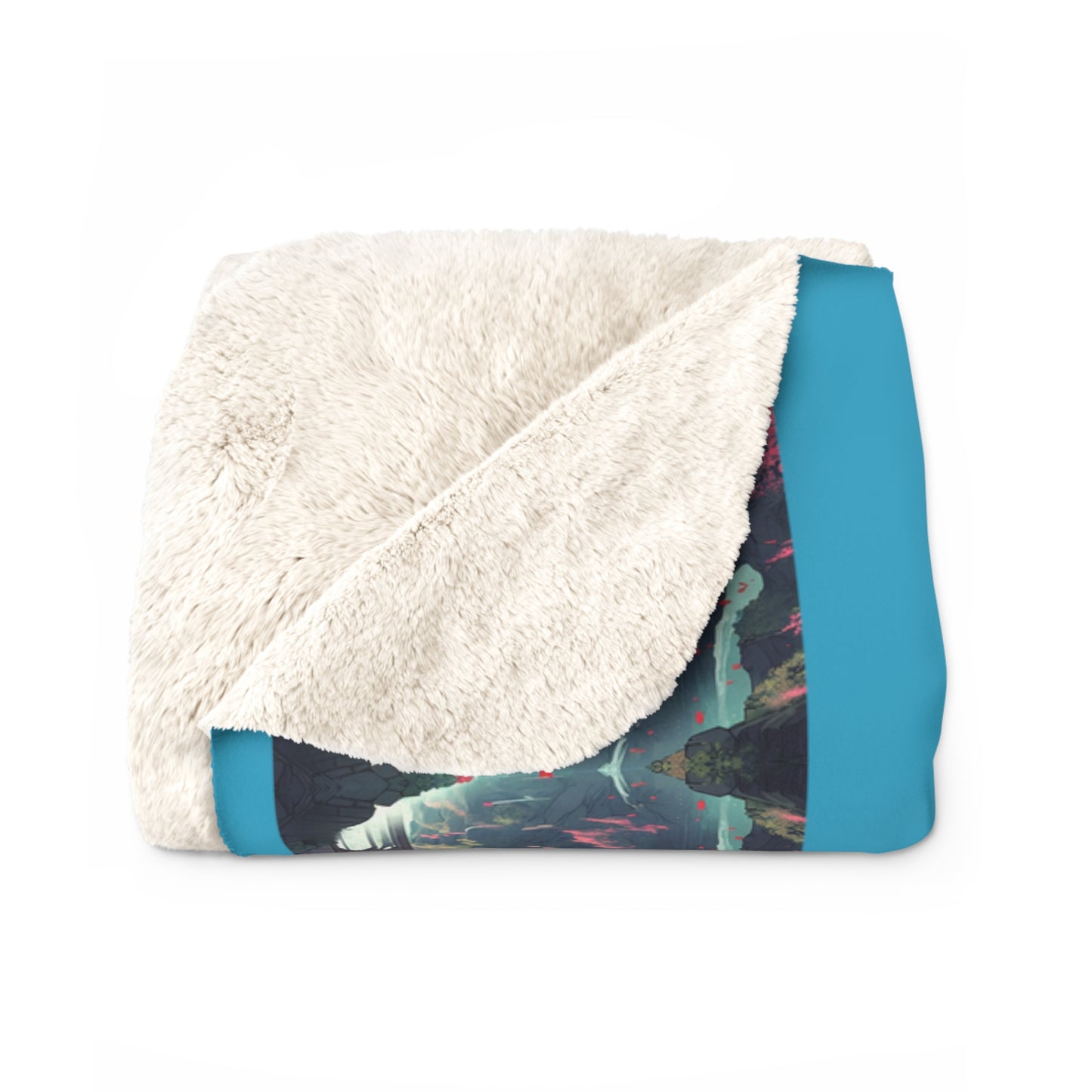 Matiby MEK Teal Sherpa Fleece Blanket