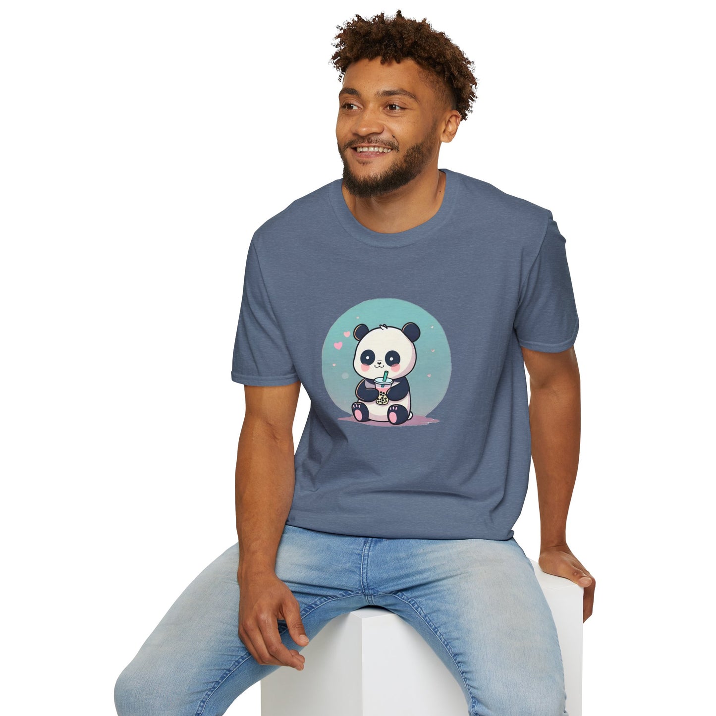 Panda With Boba Unisex Softstyle T-Shirt