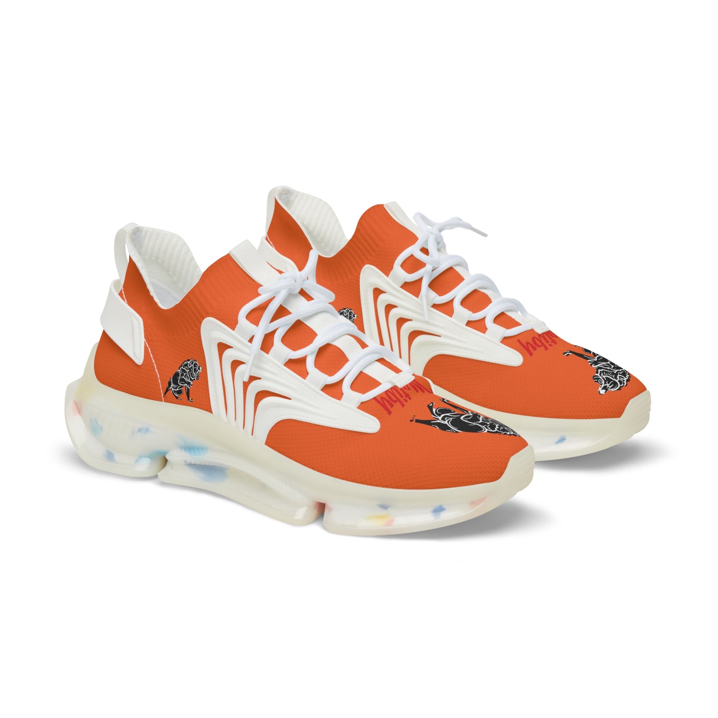 Men's Orange Mesh Sneakers