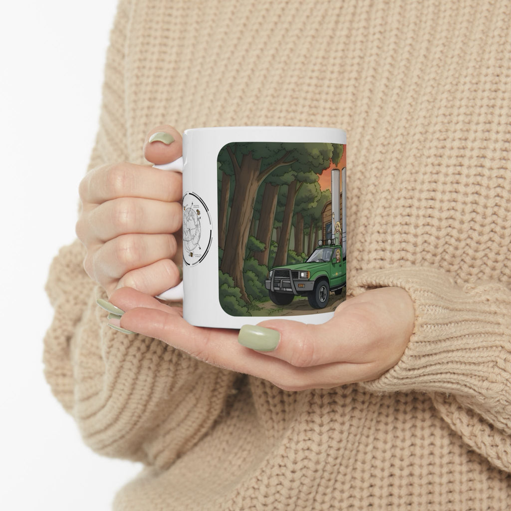 Sunshine State Pickup Trucks #12 Trailer Hauling Gals White Ceramic Mug – Celebrating Companionship, Creativity & Life’s Little Wonders Cup (11oz/15oz)