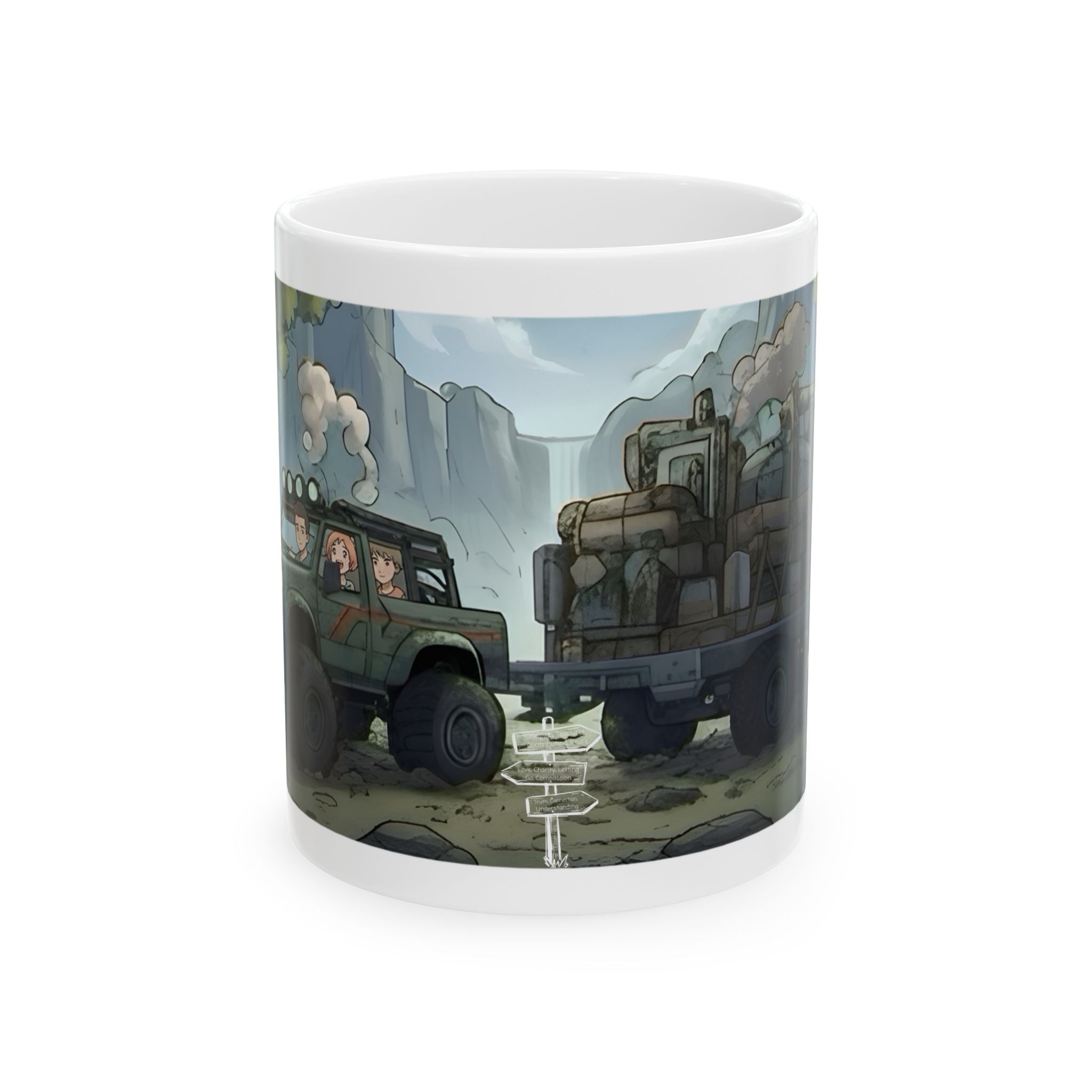 Adventure 4x4 Trucks #35, Future Scientists On The Move White Ceramic Mug — Find Your Path To The Essentials Cup (11oz & 15oz)