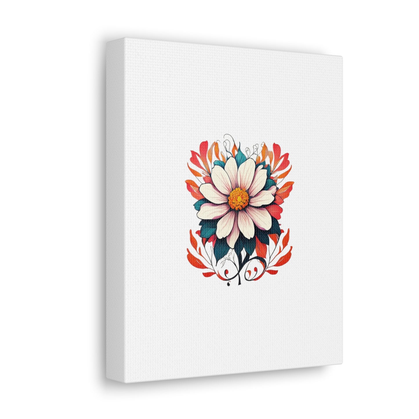 Floral White Canvas Gallery Wraps