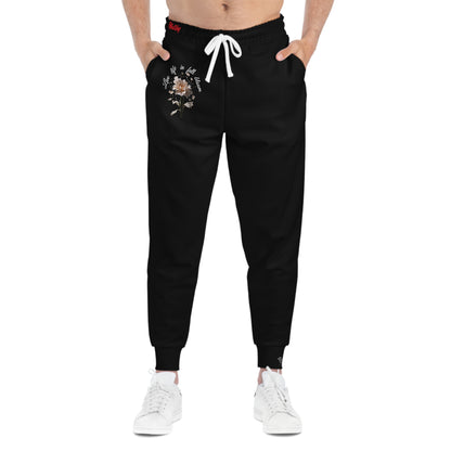 Matiby Flower Bloom Black Athletic Joggers (AOP)