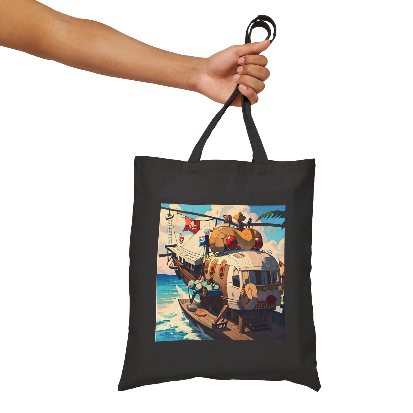 Helicopter Cotton Canvas Tote Bag