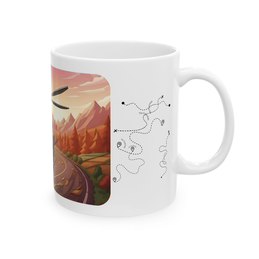 Flying Motorcycles White Ceramic Mug – Friends, Family & Imaginative Adventures, Celebrating Companionship, Creativity & Life’s Little Wonders Cup (11oz/15oz)