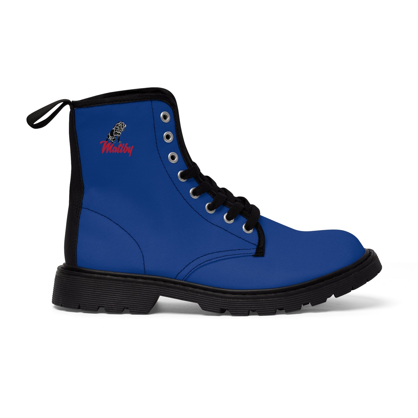 Men's Dark Blue Canvas Boots