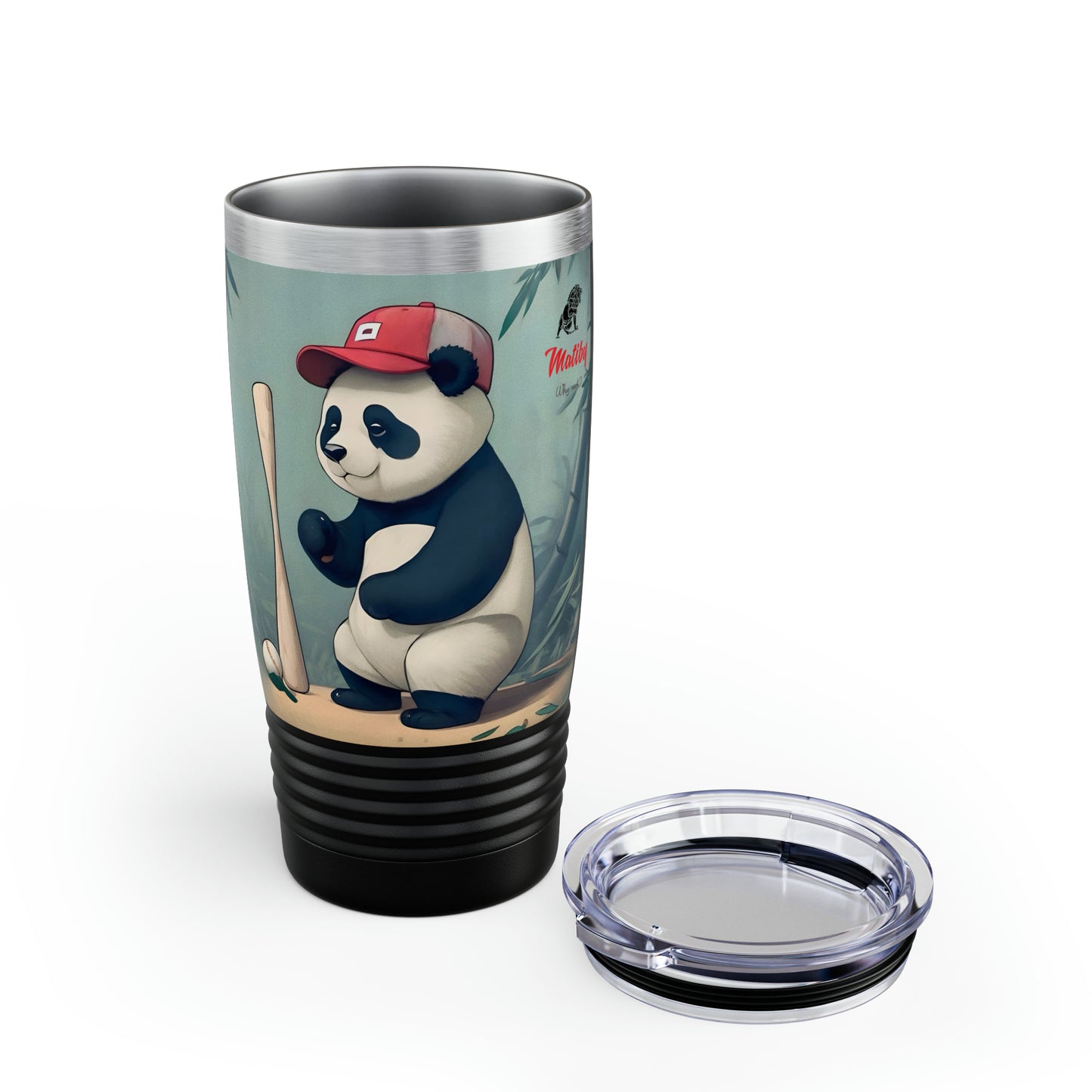 Artzy Baseball Panda Ringneck Tumbler, 20oz