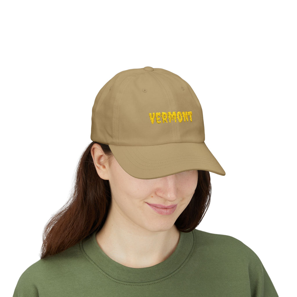 Vermont United States of America Gold Embroidered Classic Dad Cap | VT 14th USA Baseball Hat