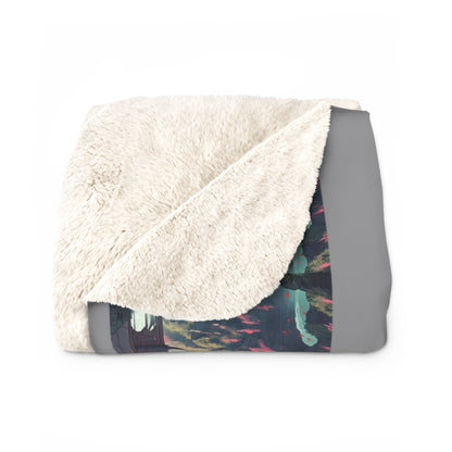 Matiby Nature Artzy Grey Sherpa Fleece Blanket