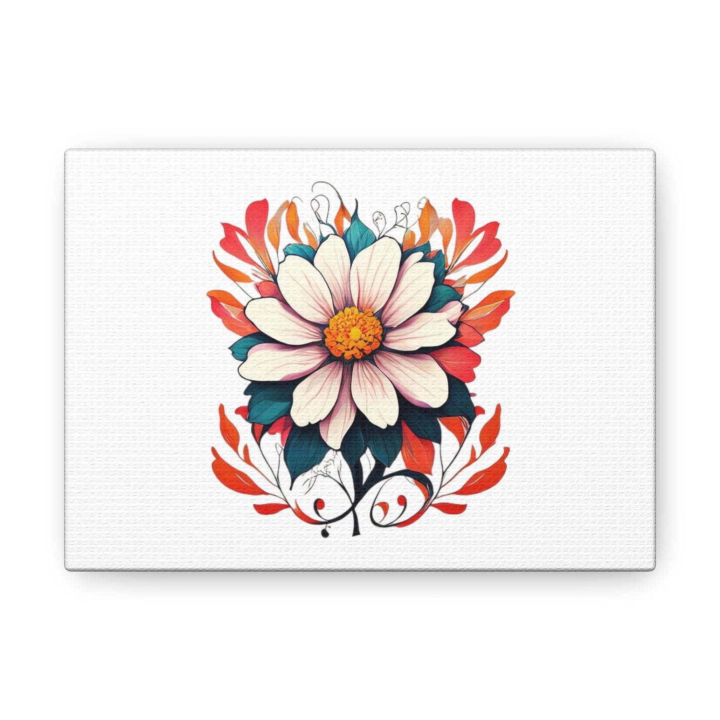 Floral White Canvas Gallery Wraps