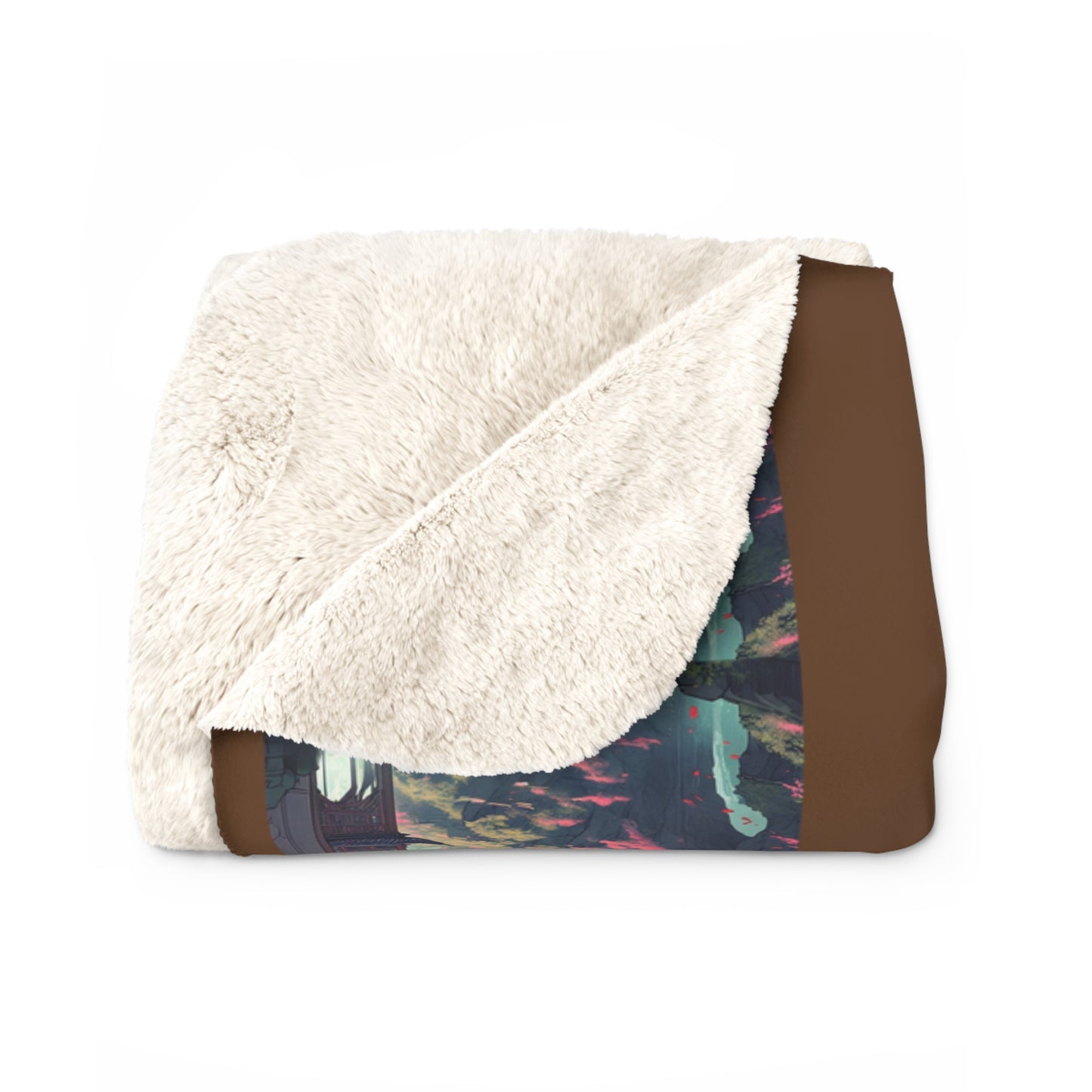 Artzy Scenic Brown Sherpa Fleece Blanket