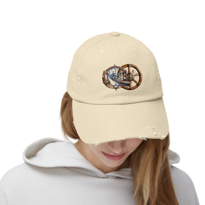 Nautical Unisex Distressed Cap