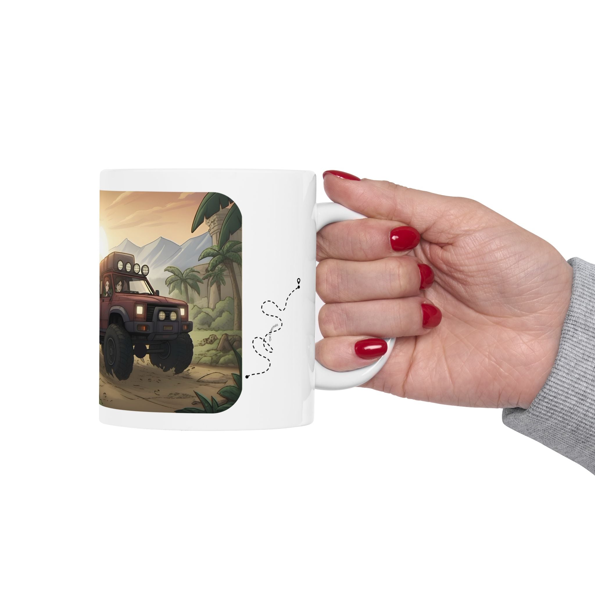 Adventure 4x4 Trucks #57, International Off-Road Haulers White Ceramic Mug — Find Your Path To The Essentials Cup (11oz & 15oz)