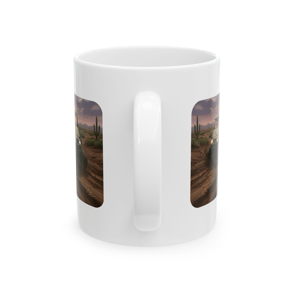 Anime Golf Cart Mud Racing Adventures #3 White Ceramic Mug — Find Your Path To The Essentials Cup (11oz & 15oz)