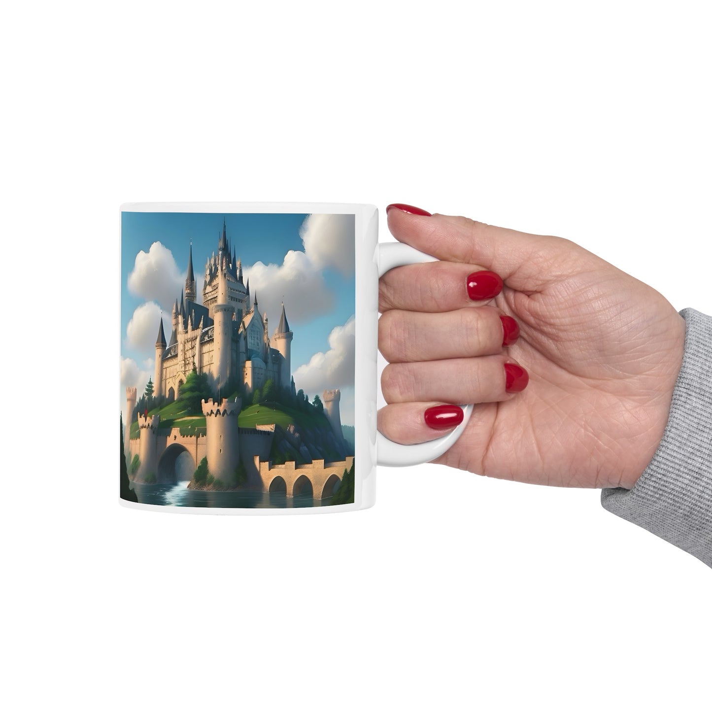 Artzy Castle Ceramic Mug, 11oz