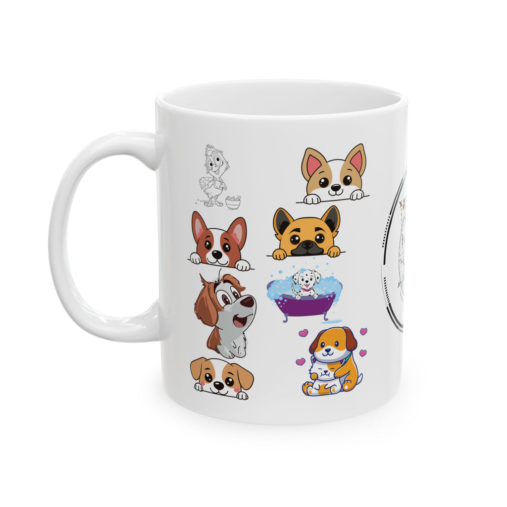 Playful & Cute Pets Decor #3 White Ceramic Mug — Adorable Animals To Brighten Your Day Cup (11oz & 15oz)