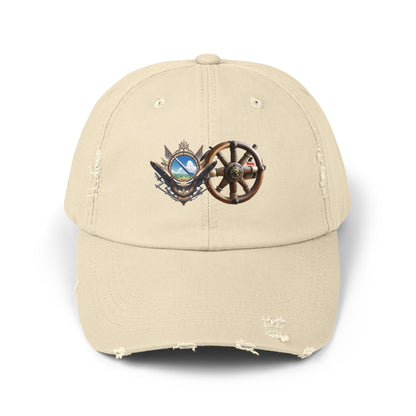 Nautical Unisex Distressed Cap