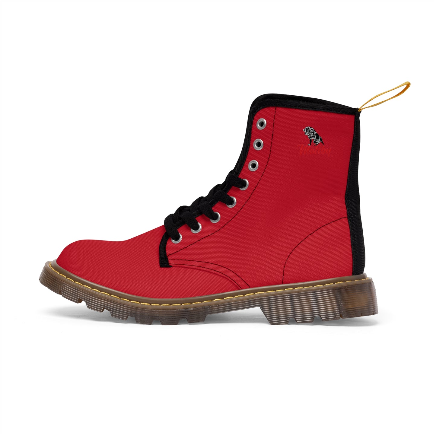 Men's Dark Red Canvas Boots