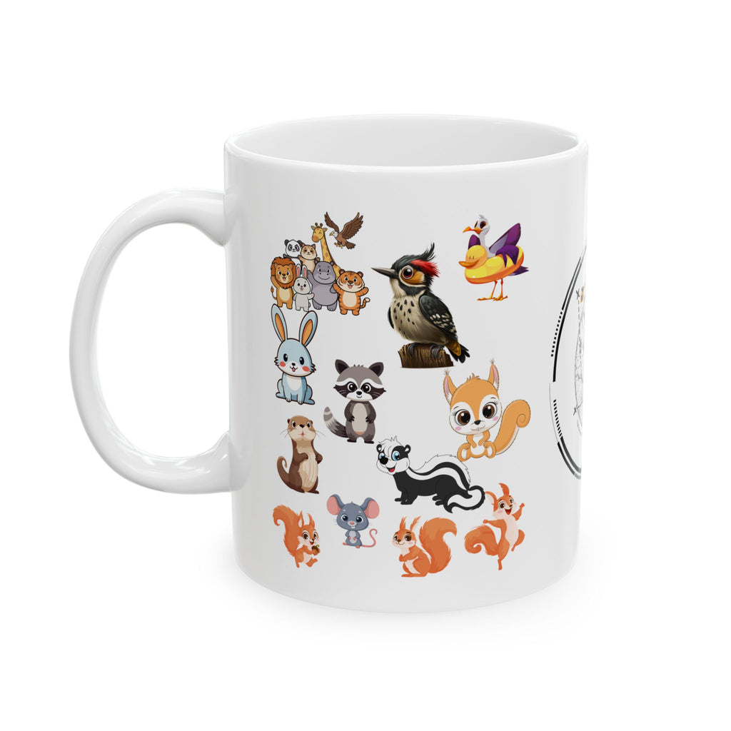 Playful & Cute Pets Decor #2 White Ceramic Mug — Adorable Animals To Brighten Your Day Cup (11oz & 15oz)