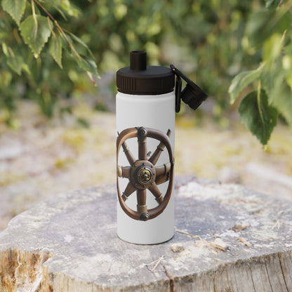 Nautical Helm Stainless Steel Water Bottle, Sports Lid