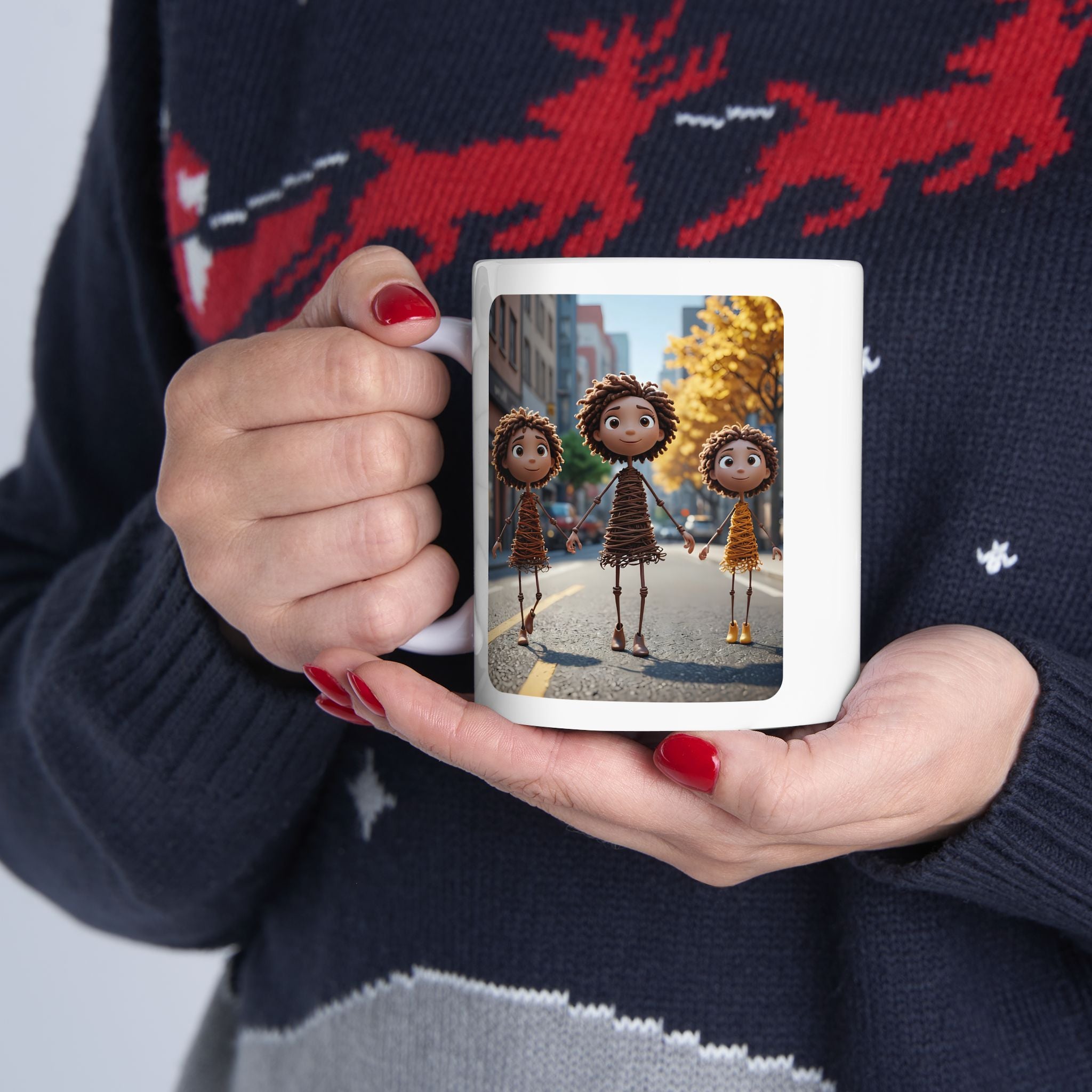 Autumn City Dolls White Ceramic Mug —Best Friend's Day Out Cup (11oz/15oz)