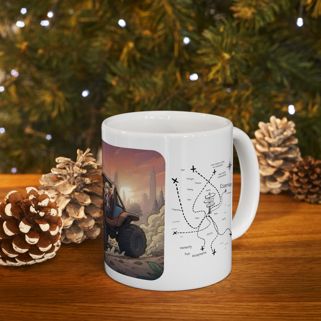Adventure 4x4 Trucks #16, Freedom Buggy Lovers On The Go White Ceramic Mug — Find Your Path To The Essentials Cup (11oz & 15oz)