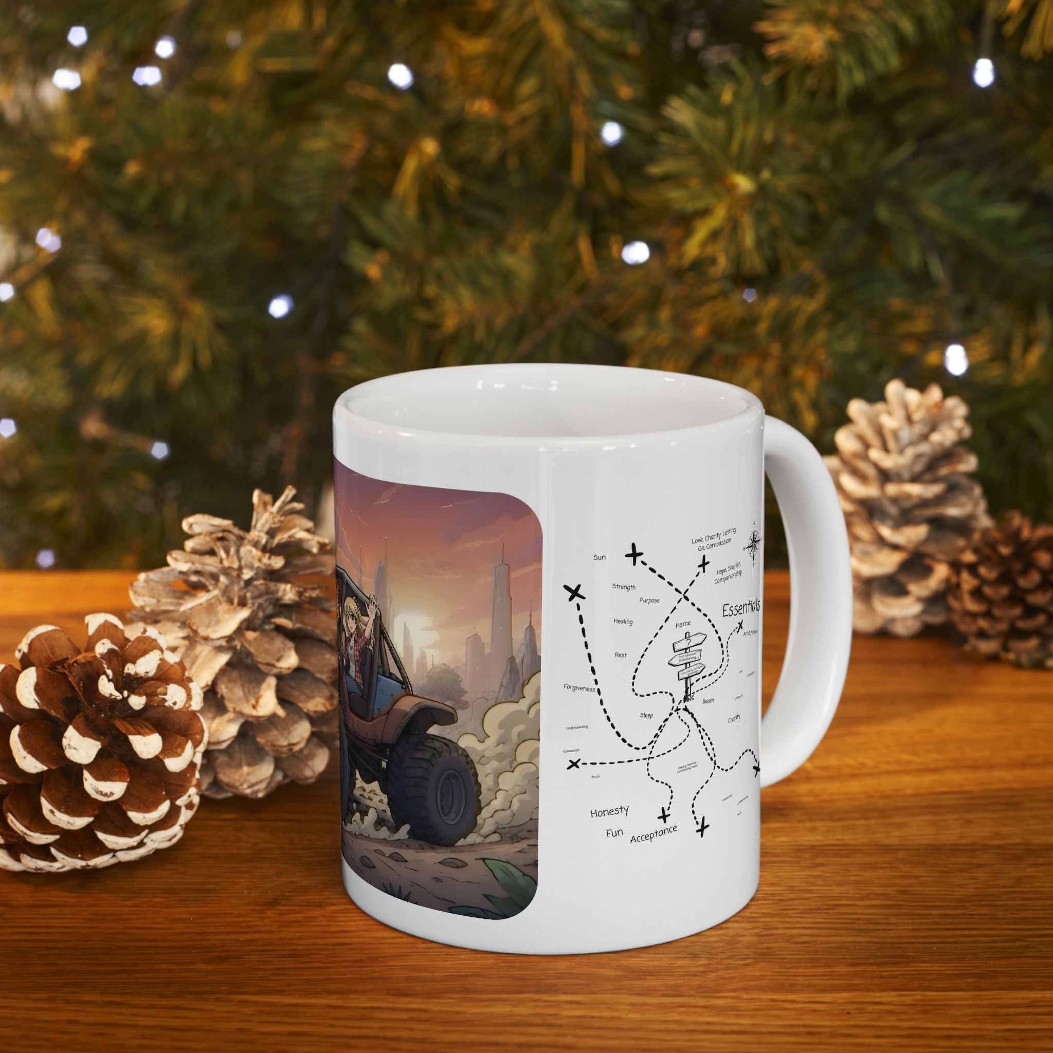 Adventure 4x4 Trucks #16, Freedom Buggy Lovers On The Go White Ceramic Mug — Find Your Path To The Essentials Cup (11oz & 15oz)