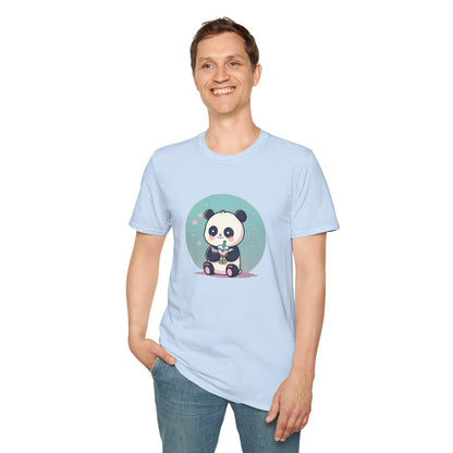 Panda With Boba Unisex Softstyle T-Shirt