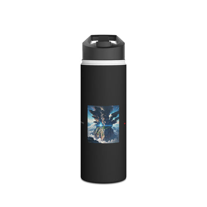 The Rising Stainless Steel Water Bottle, Standard Lid, Black