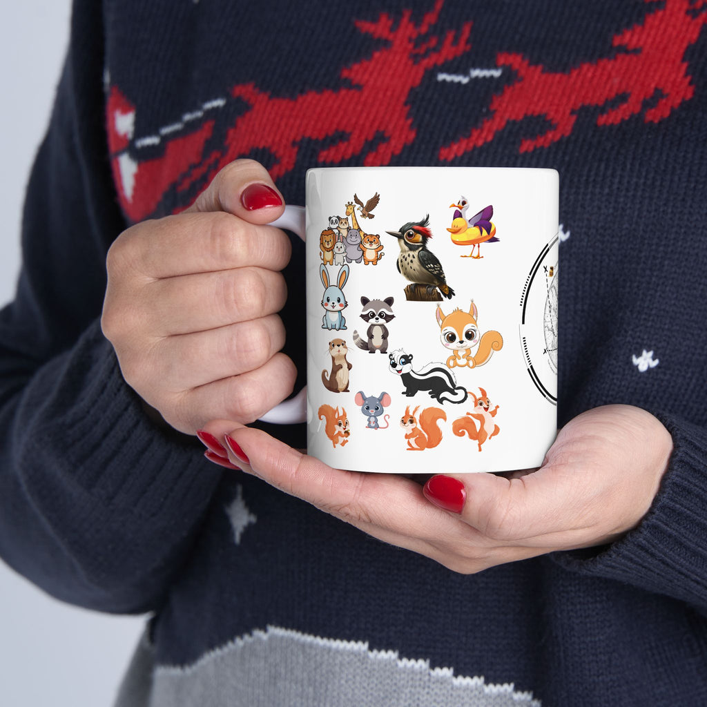 Playful & Cute Pets Decor #2 White Ceramic Mug — Adorable Animals To Brighten Your Day Cup (11oz & 15oz)