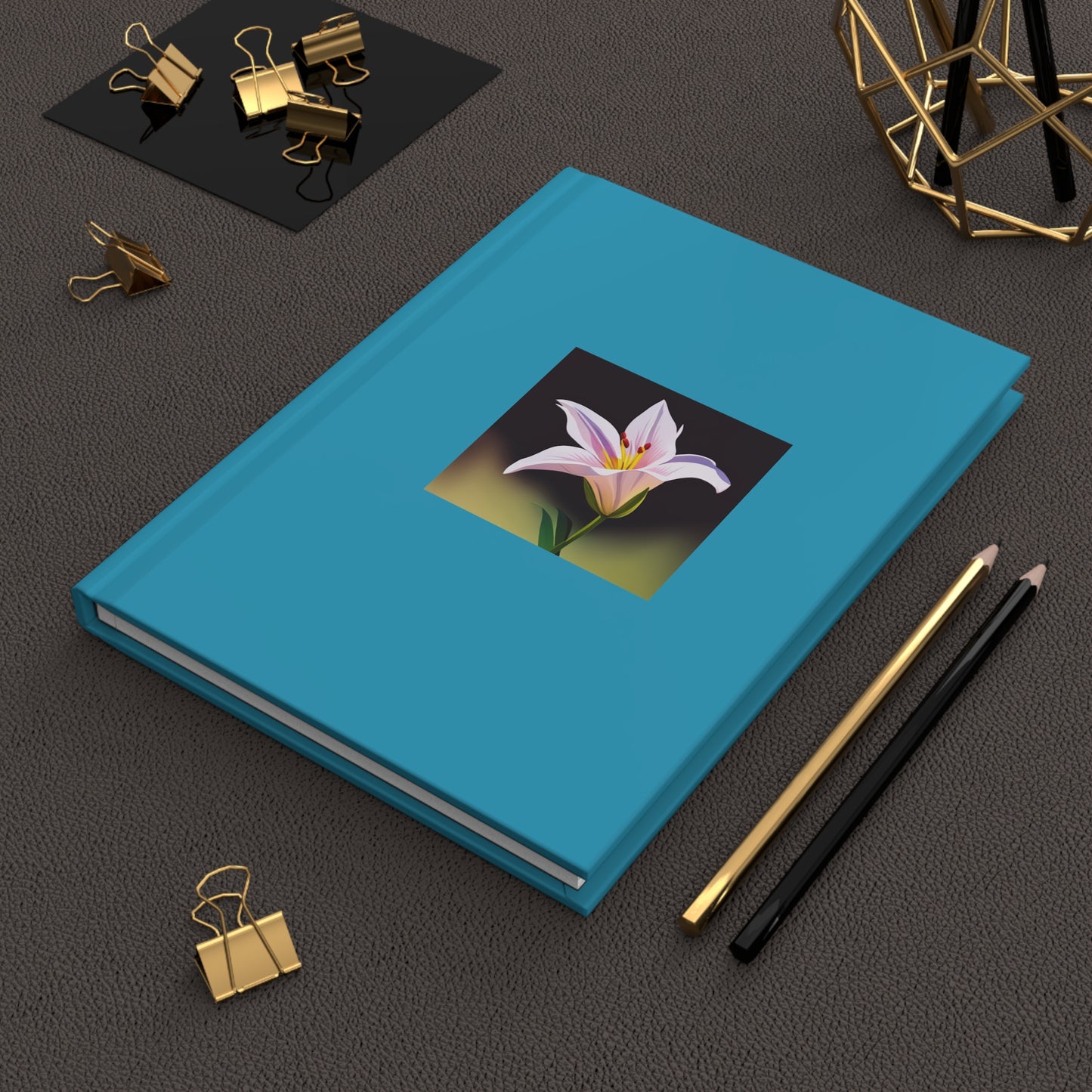 Lily Hardcover Journal Matte Turquoise