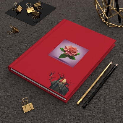 Thorn Rose Hardcover Journal Matte Dark Red