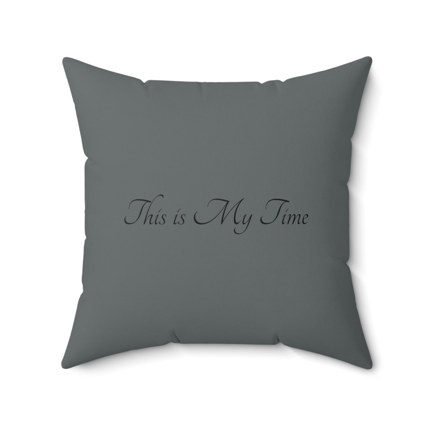 Dark Grey Flower Spun Polyester Square Pillow