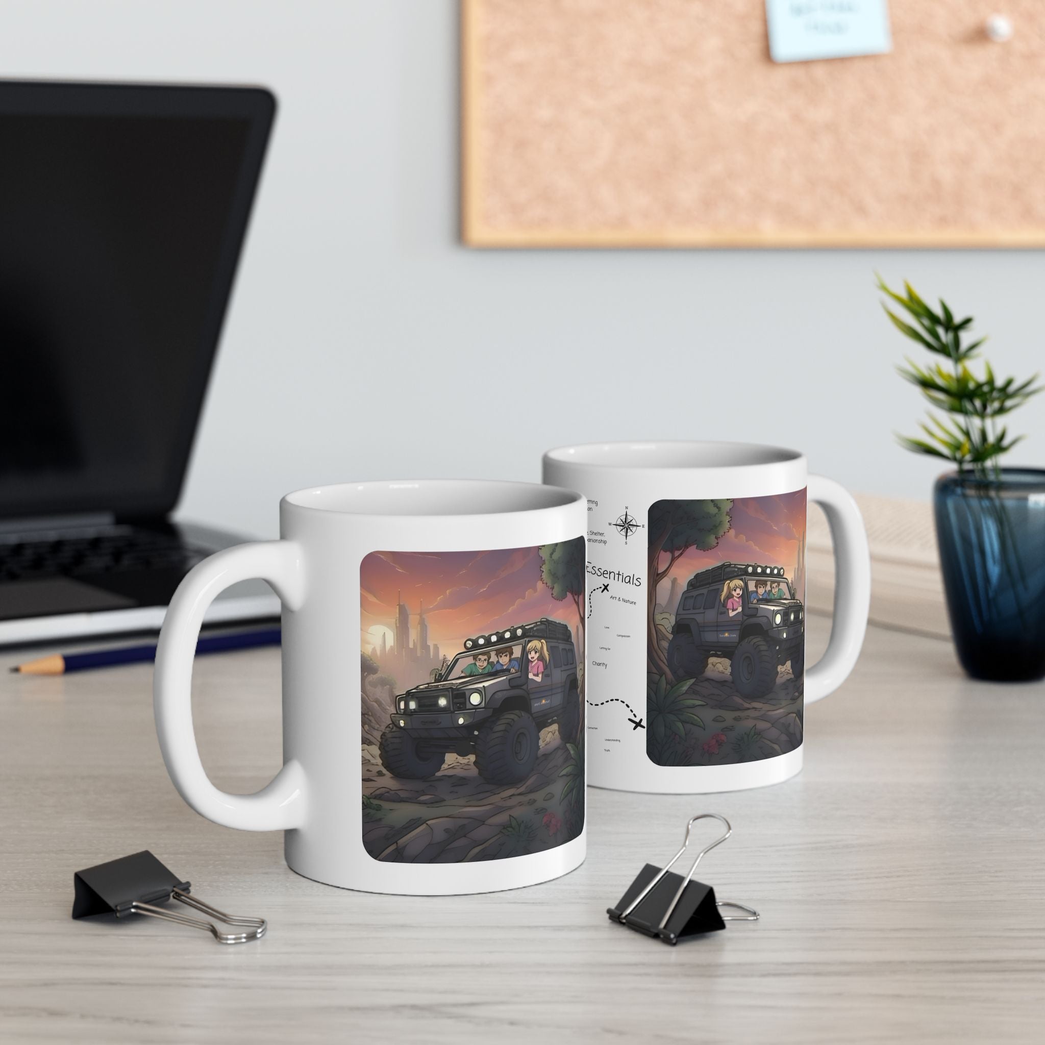 Adventure 4x4 Trucks #13, Hospital Healthcare Workers On The Go White Ceramic Mug — Find Your Path To The Essentials Cup (11oz & 15oz)