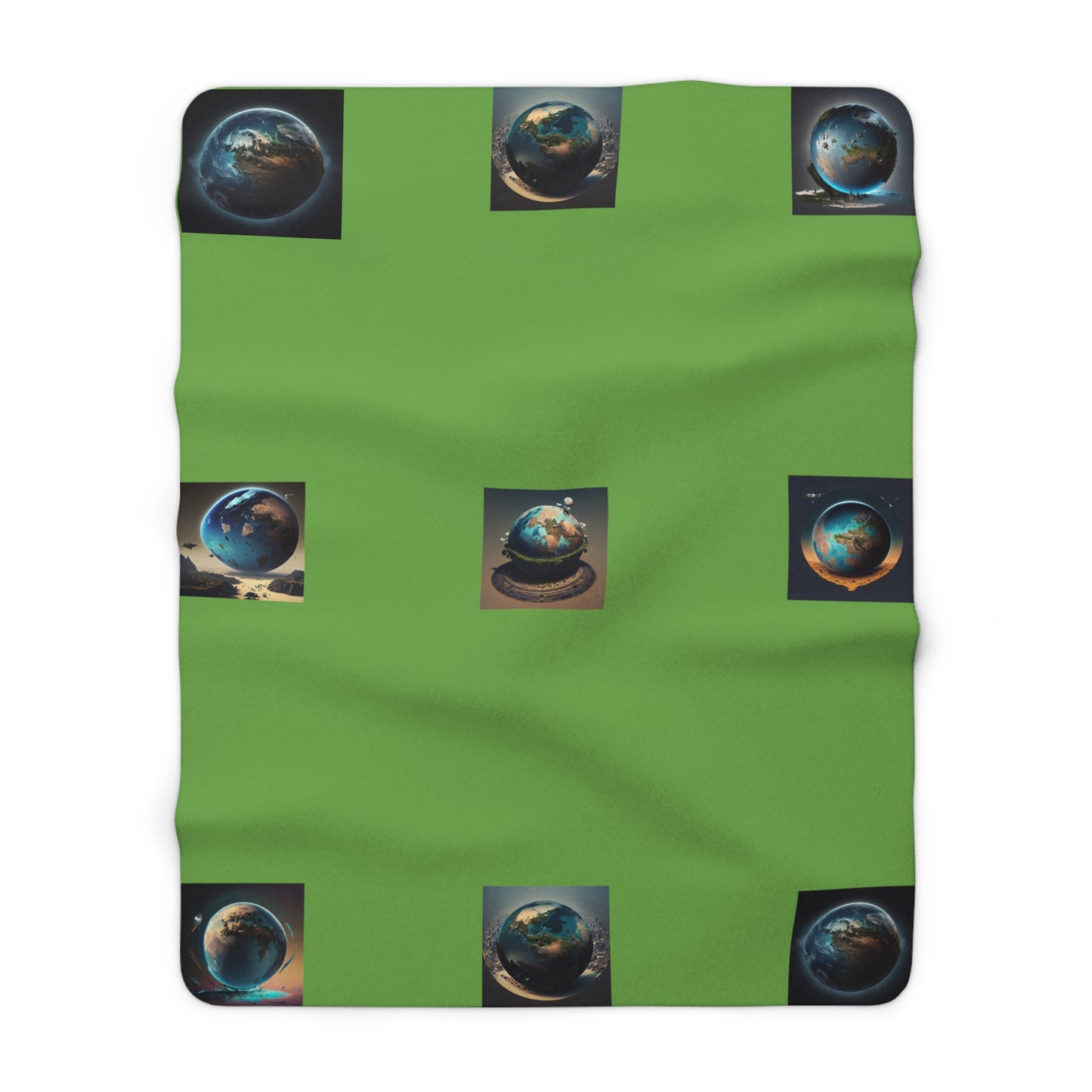 Matiby MEK Green Sherpa Fleece Blanket