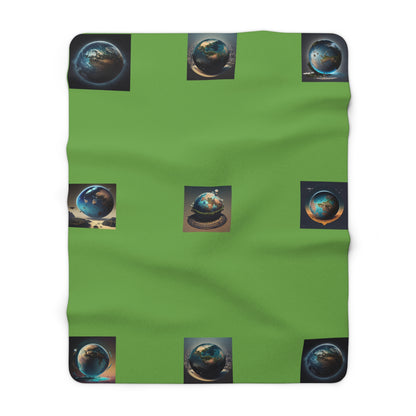 Matiby MEK Green Sherpa Fleece Blanket