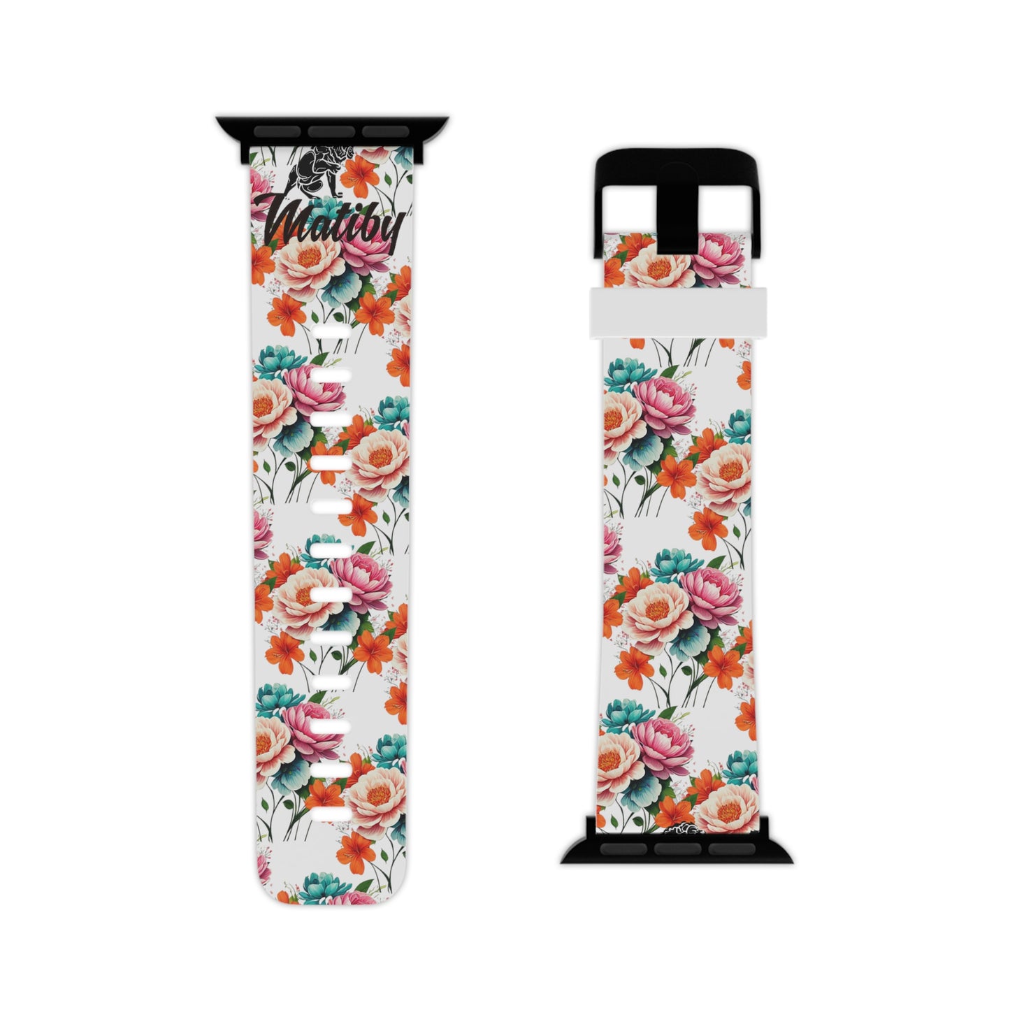 Matiby White Floral Watch Band for Apple Watch