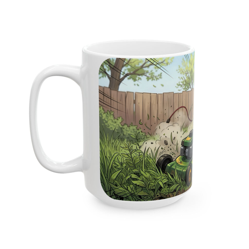 Wifey & The Lawn Mower White Ceramic Mug – Funny Mowing Gardener's Tea Cup (11oz & 15oz)
