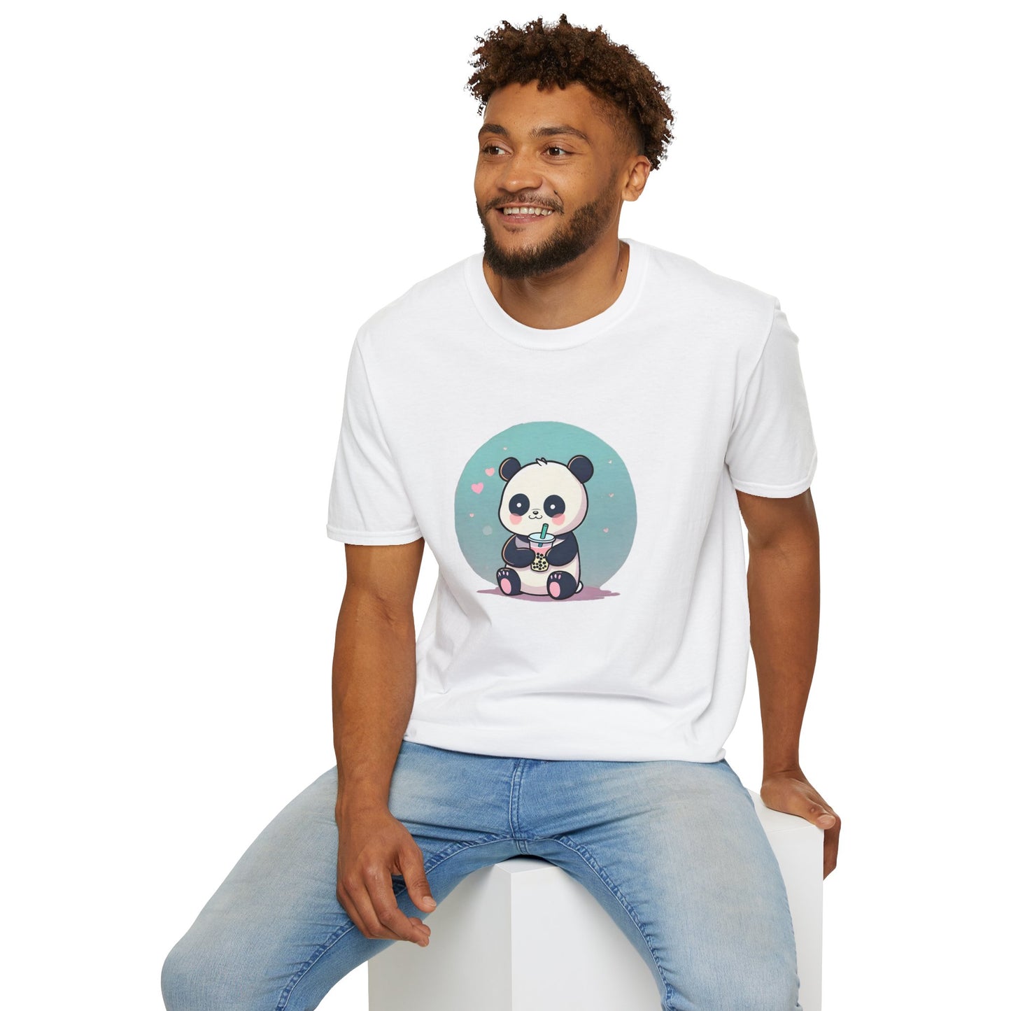 Panda With Boba Unisex Softstyle T-Shirt