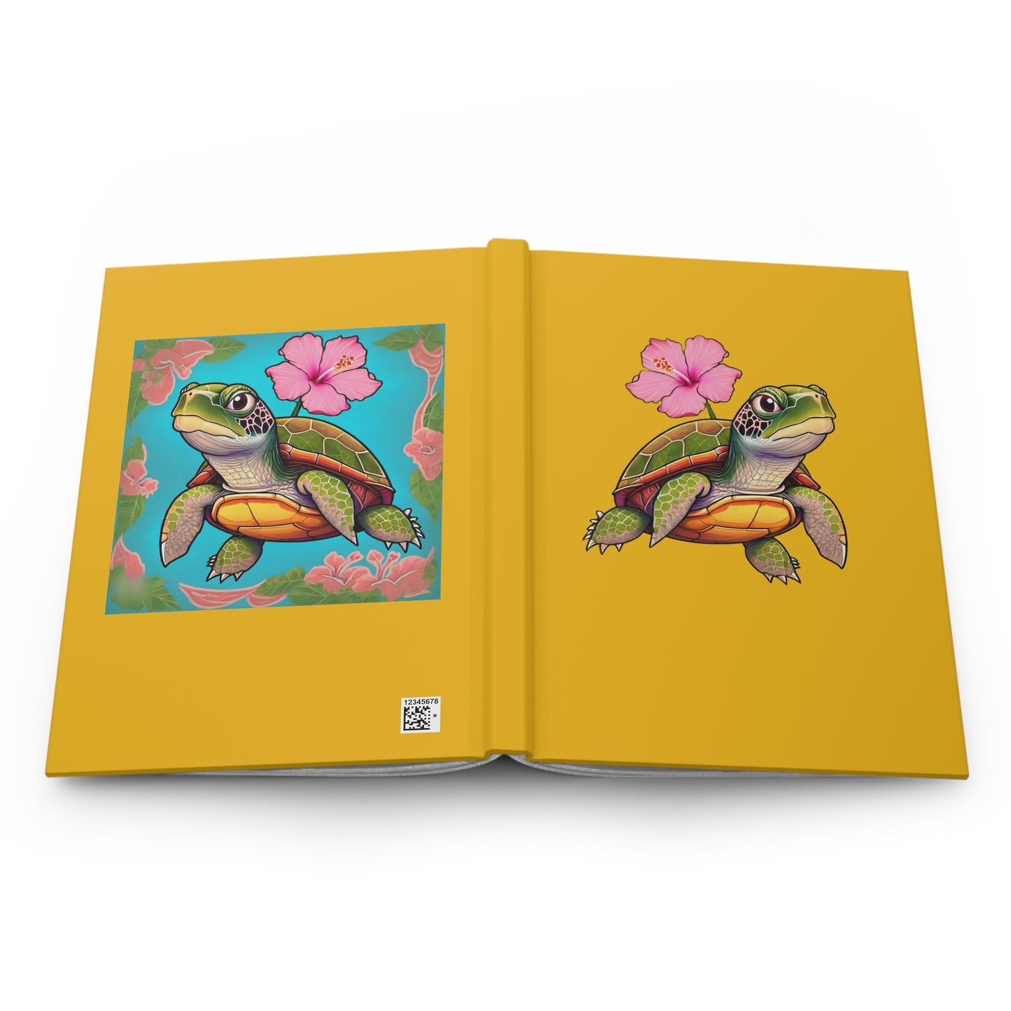 Turtle Rose Hardcover Journal Matte Yellow